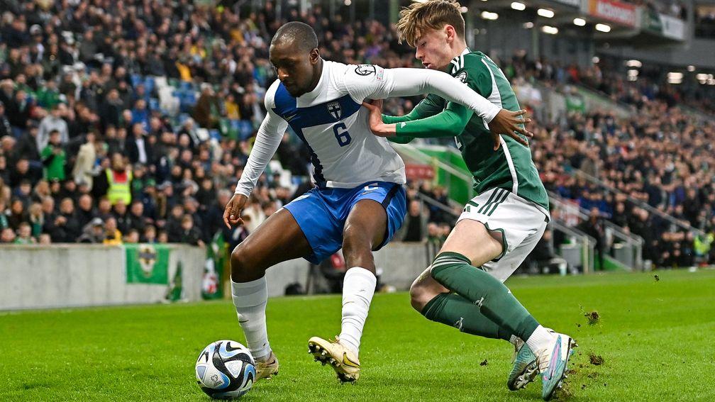 Glen Kamara (left) helped Finland to a 1-0 win over Northern Ireland in March